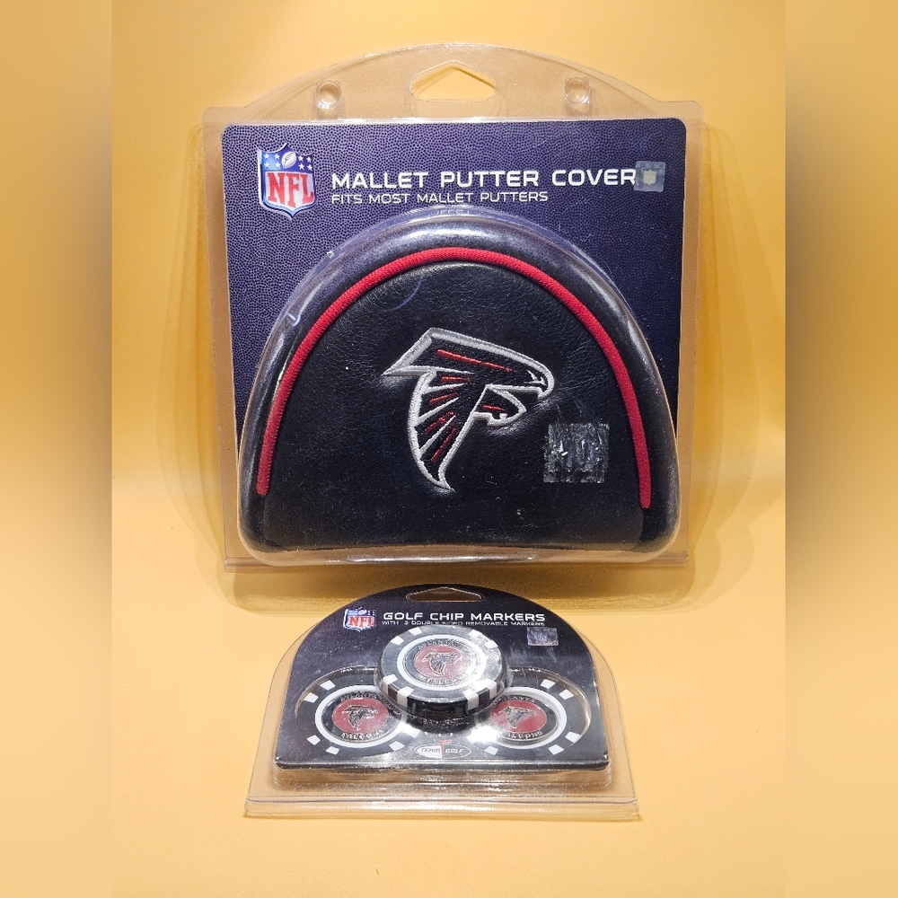 Atlanta Falcons Gift Pack For Golfers With Mallet Putter Cover And Chip Markers